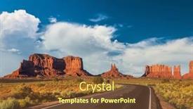  Presentation with scenic - Cool new PPT theme with empty-scenic-highway-in-monument backdrop and a tawny brown colored foreground