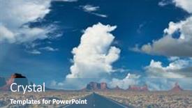  Presentation with scenic - Presentation design having empty-scenic-highway-in-monument background and a teal colored foreground