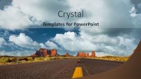  Presentation with arizona - Beautiful slide set featuring empty-scenic-highway-in-monument backdrop and a light blue colored foreground