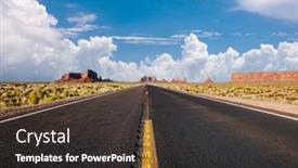  Presentation with scenic - Presentation theme consisting of empty-scenic-highway-in-monument background and a dark gray colored foreground