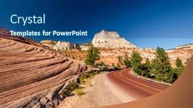  Presentation with utah - Theme consisting of empty scenic highway in zion national park utah usa background and a ocean colored foreground