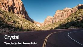  Presentation with national organization - Audience pleasing theme consisting of empty scenic highway in zion backdrop and a dark gray colored foreground