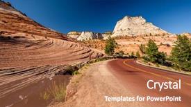  Presentation with utah - Slide set having empty scenic highway in zion background and a coral colored foreground