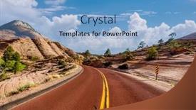  Presentation with highway - Slides having empty-scenic-highway-in-zion background and a teal colored foreground