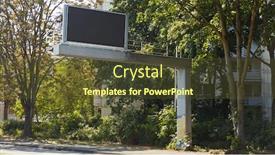  Presentation with scoreboard - Beautiful slides featuring empty-scoreboard-over-street backdrop and a tawny brown colored foreground