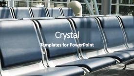  Presentation with airport lounge - Audience pleasing slides consisting of empty seats at the airport backdrop and a ocean colored foreground