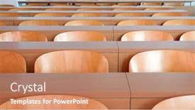  Presentation with lecture hall - PPT layouts having empty-seats-in-new-modern background and a coral colored foreground