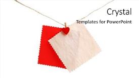  Presentation with hang - Slide deck featuring empty sheets hang on cord isolated on white background background and a white colored foreground