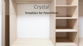  Presentation with jesus empty tomb leaving - PPT theme with empty-shelves-in-the-wardrobe background and a coral colored foreground