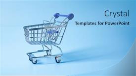  Presentation with grocery - Theme featuring empty-shopping-basket-or-grocery background and a light blue colored foreground