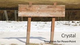  Presentation with ready - Colorful slides enhanced with empty sign board ready backdrop and a soft green colored foreground