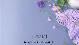  Presentation with space - Beautiful presentation theme featuring empty-space-background-with-flowers backdrop and a light blue colored foreground