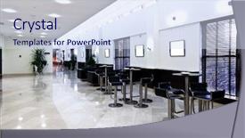  Presentation with cafe - PPT theme having empty space of cafe-bar background and a sky blue colored foreground