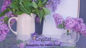  Presentation with flowers vase - PPT layouts enhanced with empty-space-white-list background and a light blue colored foreground