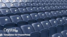  Presentation with stadium - Colorful theme enhanced with baseball presentation - empty stadium seats backdrop and a ocean colored foreground