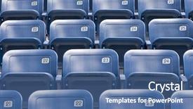  Presentation with stadium - Presentation theme having baseball presentation - empty stadium seats background and a ocean colored foreground