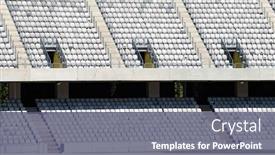  Presentation with events - Colorful presentation theme enhanced with empty-stadium-sport-events-without backdrop and a ocean colored foreground