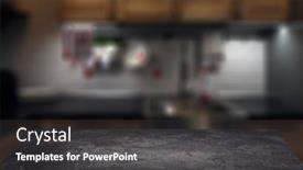  Presentation with apartment - Colorful presentation theme enhanced with empty-stone-surface-on-blurred backdrop and a dark gray colored foreground