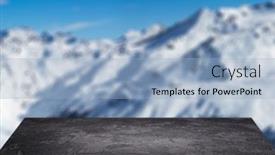  Presentation with surface area - Presentation design with empty-stone-surface-on-blurry background and a light blue colored foreground