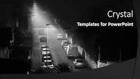  Presentation with foggy - Presentation theme having empty-street-by-a-foggy background and a black colored foreground