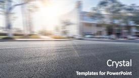  Presentation with china - Slides having empty street city in china background and a dark gray colored foreground