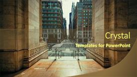  Presentation with new york - PPT theme consisting of empty-street-with-few-pedestrians background and a tawny brown colored foreground