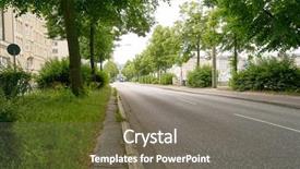  Presentation with roadside - Slides having empty street with roadside curb background and a gray colored foreground