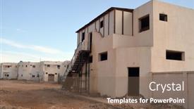  Presentation with abandoned - Presentation having empty-streets-and-abandoned-houses background and a violet colored foreground