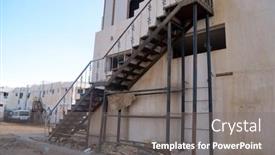  Presentation with abandoned - Audience pleasing presentation theme consisting of empty-streets-and-abandoned-houses backdrop and a gray colored foreground