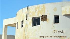  Presentation with abandoned - Presentation theme enhanced with empty-streets-and-abandoned-houses background and a soft green colored foreground