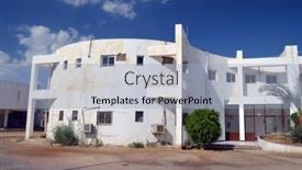  Presentation with abandoned - Beautiful presentation theme featuring empty-streets-and-abandoned-houses backdrop and a light blue colored foreground