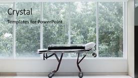  Presentation with windows - Audience pleasing PPT layouts consisting of empty stretcher in a hospital backdrop and a  colored foreground