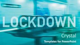  Presentation with lockdown - Beautiful theme featuring empty-subway-or-train-platform backdrop and a ocean colored foreground