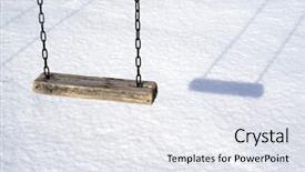  Presentation with swing - Cool new slide set with empty swing in winter time backdrop and a sky blue colored foreground