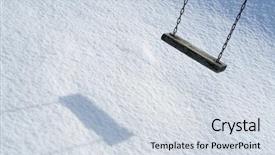  Presentation with swing - Beautiful presentation design featuring empty swing in winter time backdrop and a sky blue colored foreground