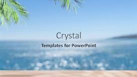  Presentation with palm leaves - Slide set having empty-table-top-under-palm background and a light blue colored foreground