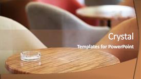  Presentation with empty - Colorful slides enhanced with empty-tables-on-the-terrace backdrop and a coral colored foreground