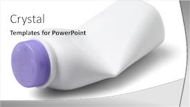  Presentation with container - Audience pleasing slide set consisting of empty talcum powder container on white background backdrop and a white colored foreground