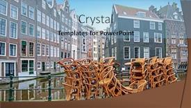  Presentation with amsterdam - Cool new slides with empty-terraces-in-amsterdam-netherlands backdrop and a light blue colored foreground