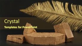  Presentation with gold black - PPT theme featuring empty-texture-gold-stone-platform background and a tawny brown colored foreground