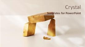  Presentation with gold - Presentation design with empty-texture-gold-stone-platform background and a  colored foreground
