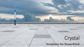  Presentation with floor - Audience pleasing slides consisting of empty tiled floor against cloudy backdrop and a light gray colored foreground