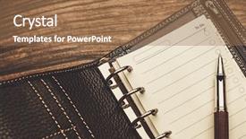  Presentation with empty palm fruit bunch - Presentation design enhanced with business essentials - luxurious rollerball pen and empty background and a coral colored foreground