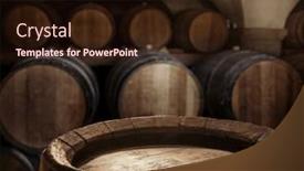  Presentation with wood - Presentation theme featuring empty-top-of-wooden-barrel and a wine colored foreground