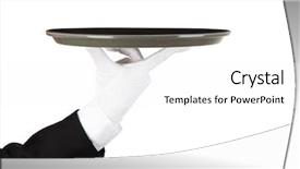  Presentation with waiter - Colorful presentation theme enhanced with close up potrait of asian senior couple on bright green background backdrop and a gray colored foreground