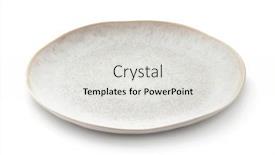  Presentation with ceramic - Presentation theme having empty-trendy-handmade-ceramic-dish background and a light gray colored foreground
