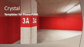  Presentation with parking lot - Slide set with empty underground parking lot area background and a tawny brown colored foreground