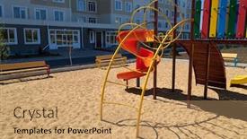  Presentation with condominium - Amazing presentation theme having empty-urban-residential-infrastructure-nobody backdrop and a coral colored foreground