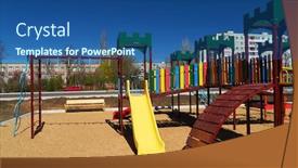  Presentation with condominium - Amazing slides having empty-urban-residential-infrastructure-nobody backdrop and a ocean colored foreground