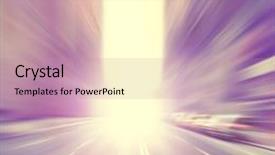  Presentation with empty road motion blur - Presentation having empty urban road in motion blur and sunlight background and a coral colored foreground